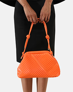 Haute Sauce Textured Pouch Handbag - Orange