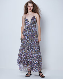 Cover Story Blue Floral Print Maxi Dress