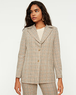 Trendyol Womens Multi-Color Checks Blazer