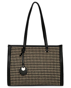 Accessorize London Faux Leather Black & White Rosie Book Tote