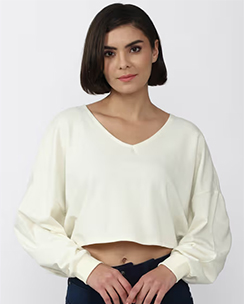 Forever 21 Solid Crop Top White
