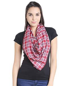 Style Quotient Women Checked Red Scarf