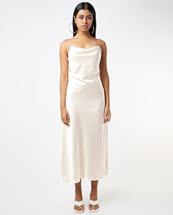 Deme White Heavy Satin Slip Dress
