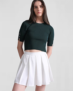 ONLY Solid White Skirt
