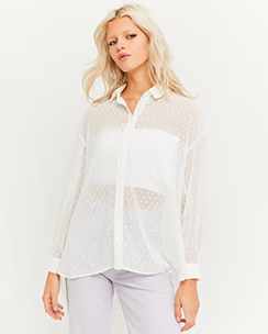 TALLY WEiJL Semi-Sheer Textured Shirt
