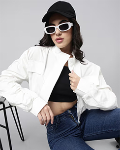 SHOWOFF Crop Oversized Jacket
