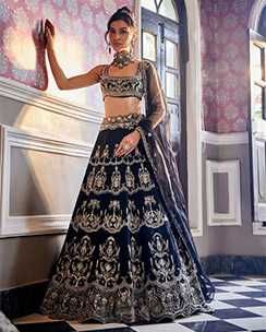 Swathi veldandi black lehenga with blouse and dupatta