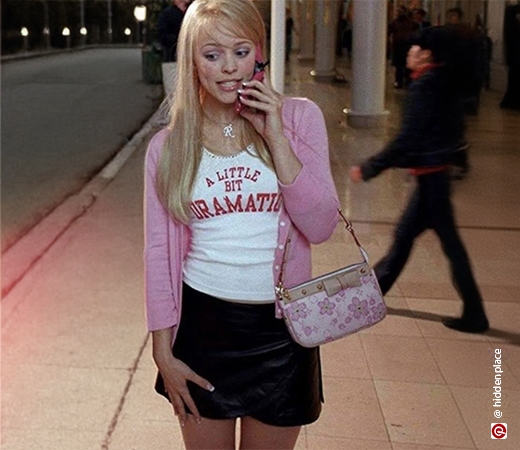 Regina George in pink and black outfit