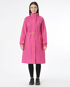 ZEEL Diva Pink Waterproof Trench Raincoat with Belt