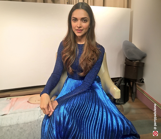 Deepika Padukone wearing an all-blue outfit 