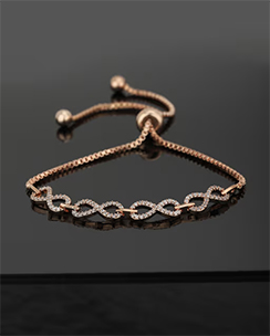 Carlton London Rose Gold Toned Contemporary Solid-Plain Bracelets FJB3123
