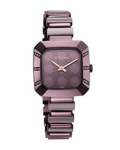 Titan 95208Qd01 Purple Glitz Purple Dial Analog Watch for