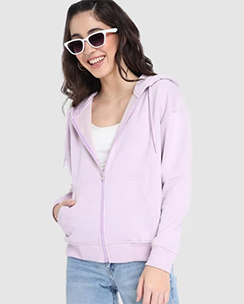 purple solid hoodie for athleisure
