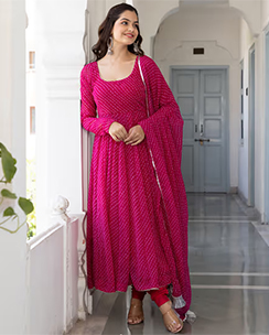 Apsara Anarkali Kurta with Churidar & Dupatta