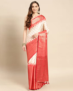 Vastranand Ethnic Motif Zari Border Designer Silk Blend Saree
