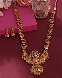 Zaveri Pearls Sacred Goddess Temple Necklace Set
