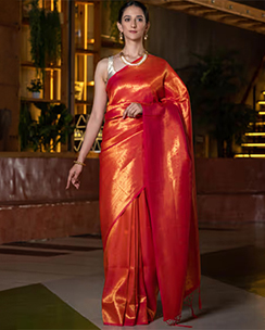 Beatitude Silk Blend Kanjivaram Saree with Unstitched Blouse
