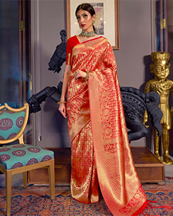 Akhilam Kanjivaram Silk Saree with Unstitched Blouse
